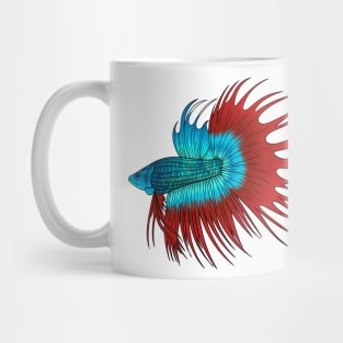 Crowntail betta fish cartoon illustration Mug